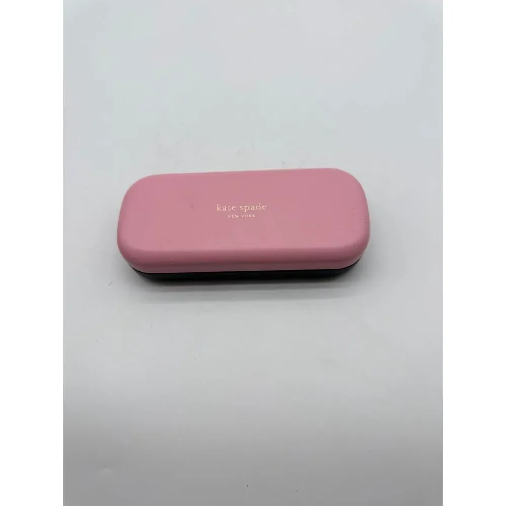 Kate Spade New York pink hard clamshell eyeglasses case.